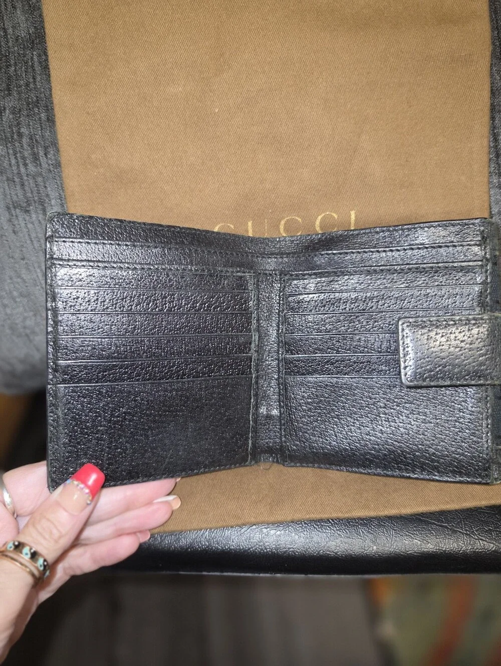 Vintage Gucci GG Monogram Canvas Compact Wallet